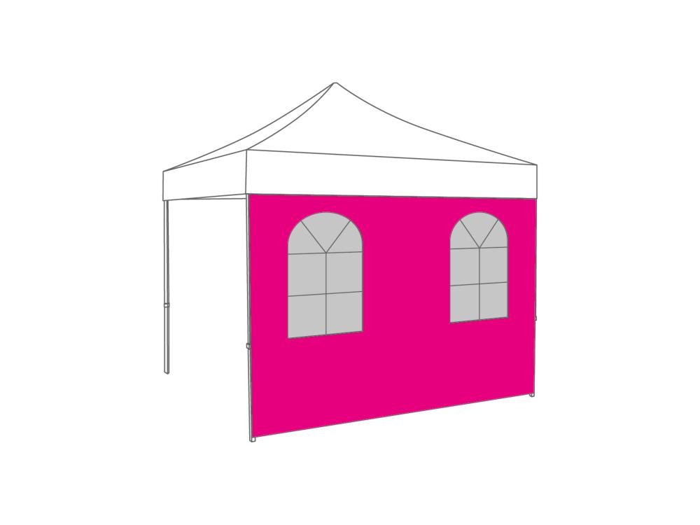 Faltzelt Seitenwand Bogenfenster - 4 m - Polyester Fluo rosa