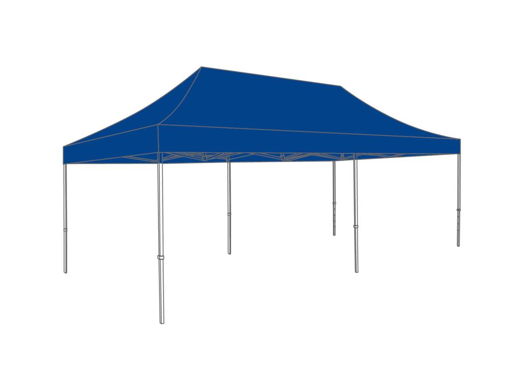 Faltzelt AluLite mit Dachplane - 3 x 6 m - Polyester Hellblau