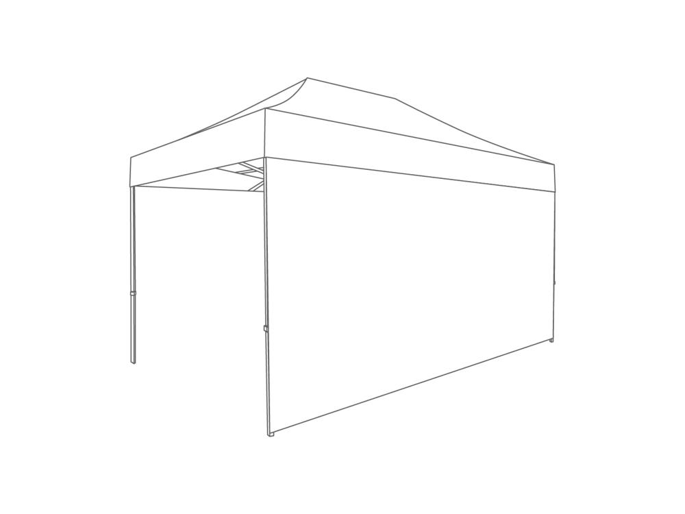 Vouwtent Zijwand gesloten - 4,5m - Polyester Wit