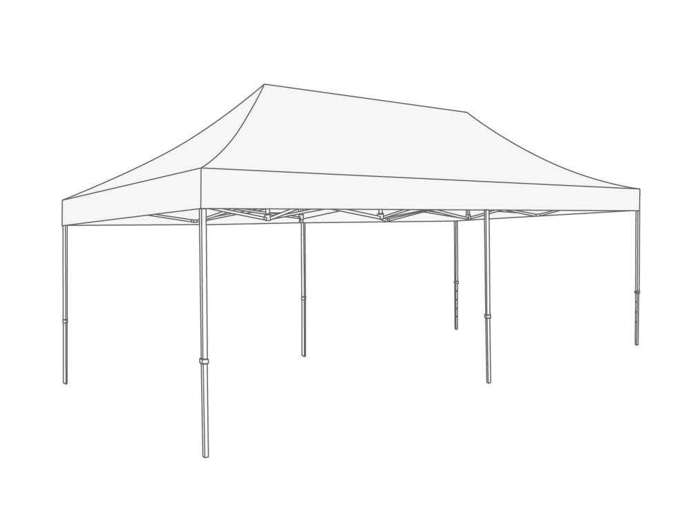 Tonnelle pliante Bâche de toit - 4x8m - Polyester Blanc