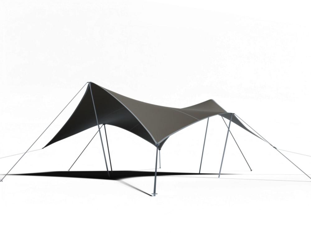 Easyflexx stretchtent zonder aluminium palenset - 8,5 x 8,5 m Urban nights