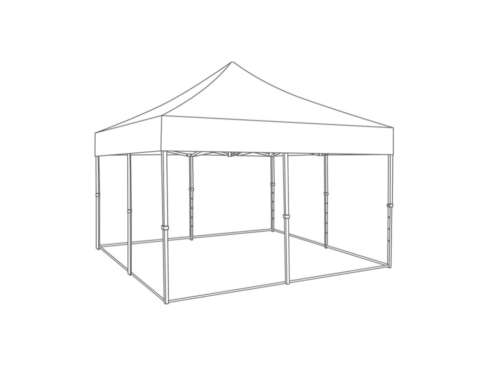 Structure de sol pour tonnelle pliante 5x5 m