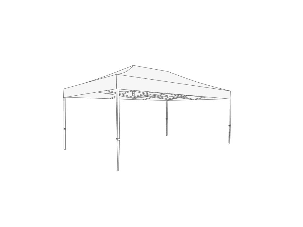 Tonnelle pliante Bâche de toit - 2x4m - PVC (mat) Blanc