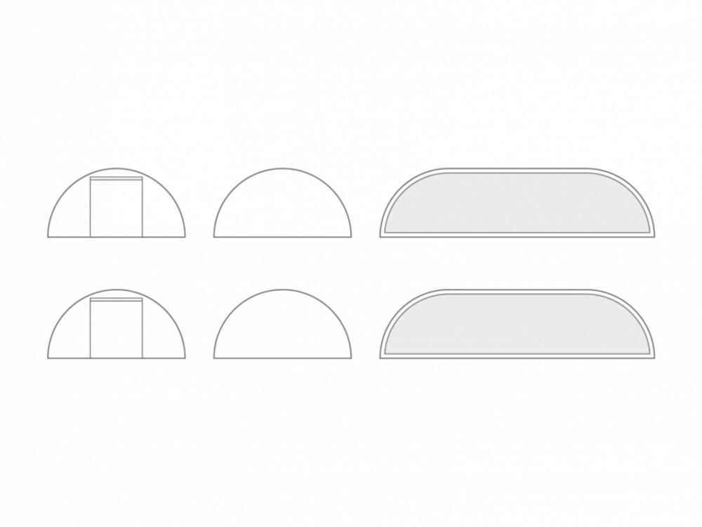 Double star tent StellarLite sidewall set - 8 x 13 m - polyester White