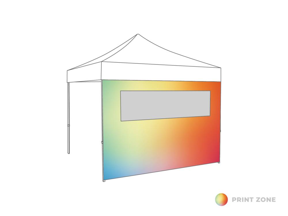 Vouwtent Zijwand raam - 4m - PVC (mat) bedrukt