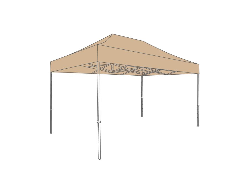 Vouwtent AluForce met dakzeil - 3x4,5m - PVC (mat) Desert Sand