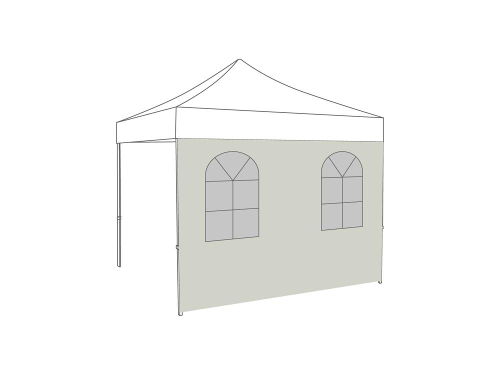 Vouwtent Zijwand boograam - 4m - Polyester Lichtgrijs