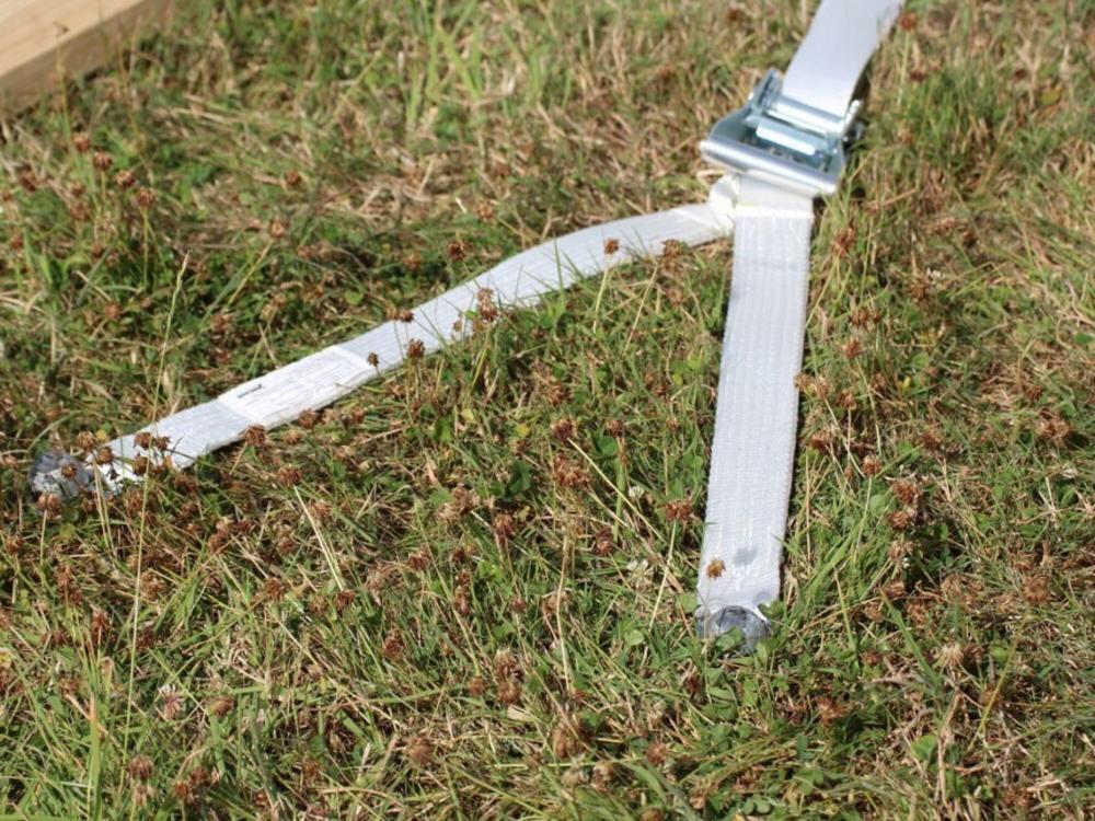Sangle à cliquet - Double ancrage (en forme de Y) - 450 cm - Blanc