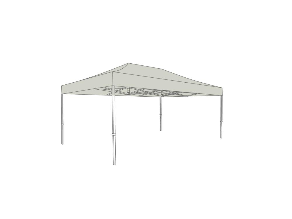Tonnelle pliante Bâche de toit - 2x4m - Polyester Gris clair