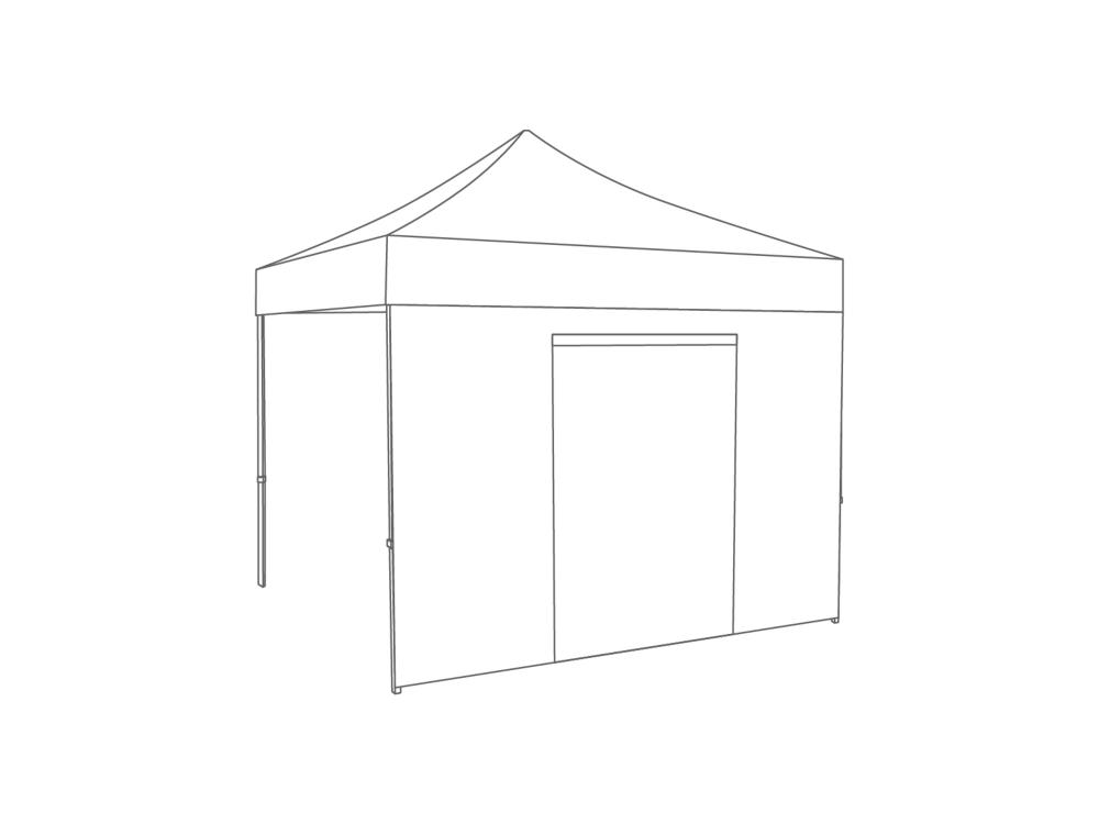 Vouwtent Zijwand deur - 3m - PVC (mat) Wit