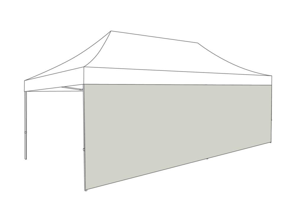 Vouwtent Zijwand gesloten - 8m - Polyester Lichtgrijs