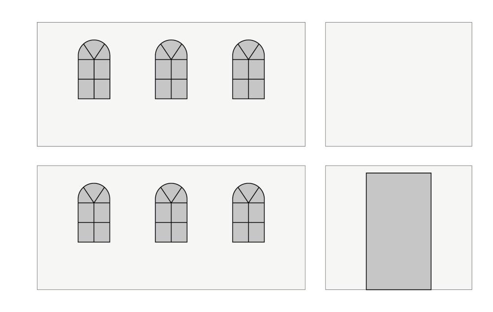 Faltzelt Seitenwandset mit Tragetasche - Bogenfenster - 2 x 4 m - Polyester weiß
