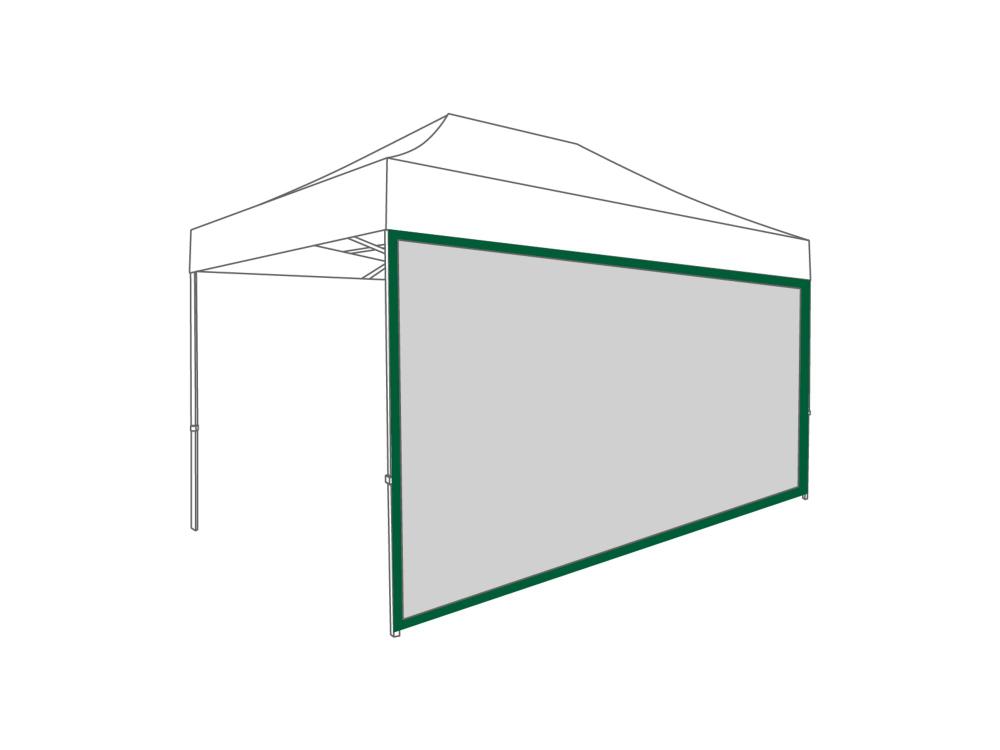 Faltzelt Seitenwand Panoramafenster - 4,5 m - Polyester Grün