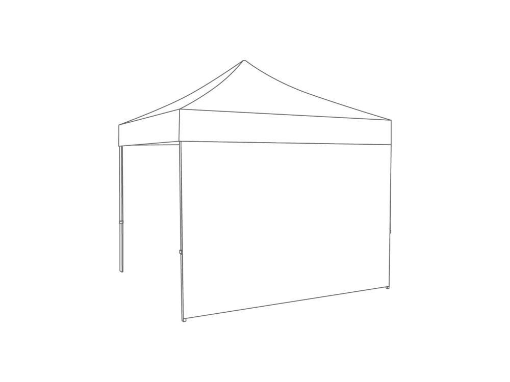 Faltzelt Seitenwand geschlossen - 3 m - Polyester Weiß