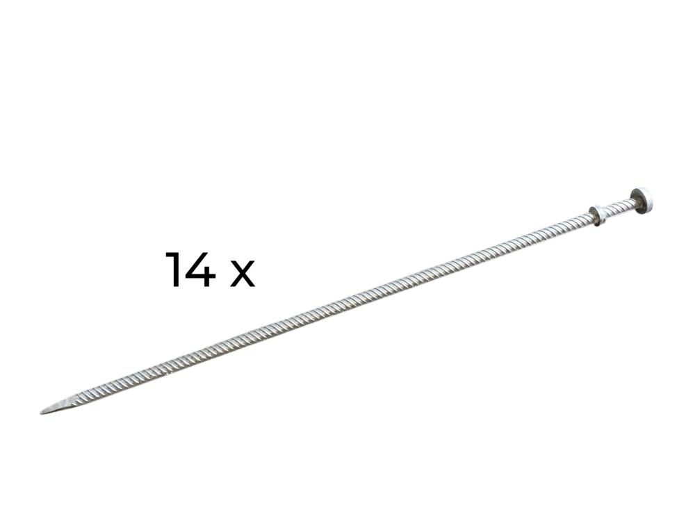 Kit de piquets (14) de 150 cm pour tente stretch 6,5 x 10 m 