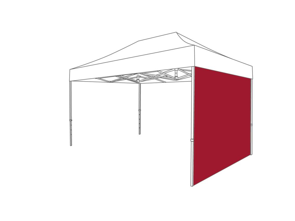 Faltzelt Seitenwand geschlossen - 2 m - Polyester Rot