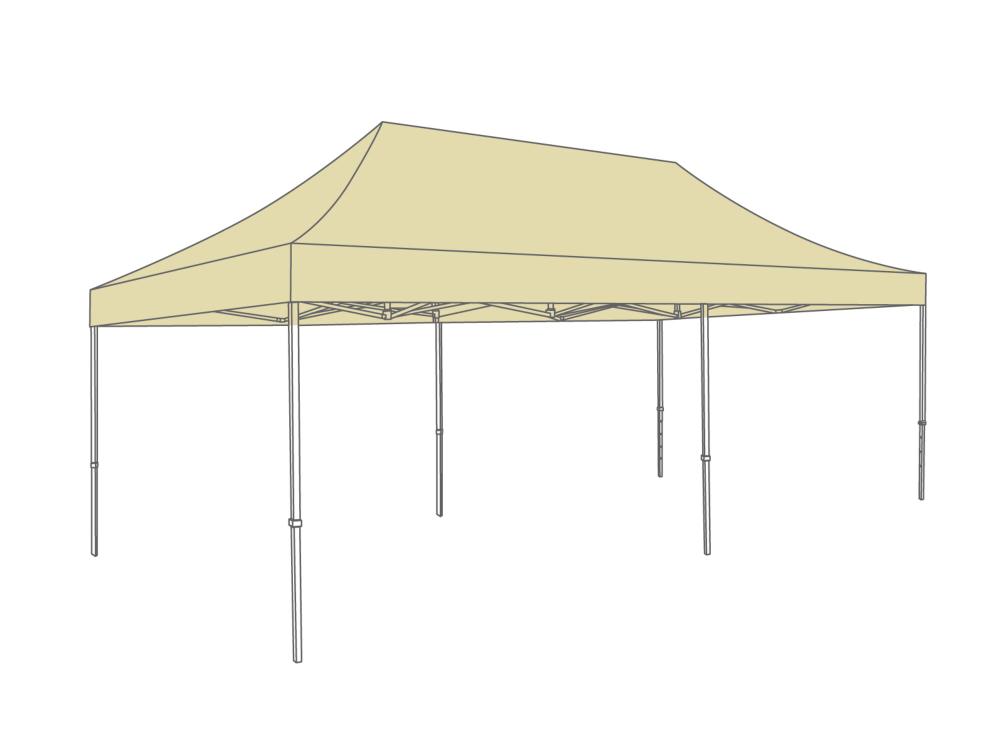 Faltzelt AluLite mit Dachplane - 4 x 8 m - Polyester Creme