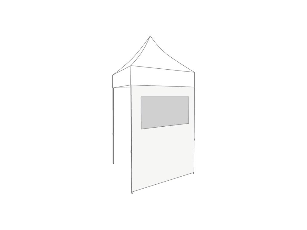 Faltzelt Seitenwand Fenster - 1,5 m - Polyester Weiß