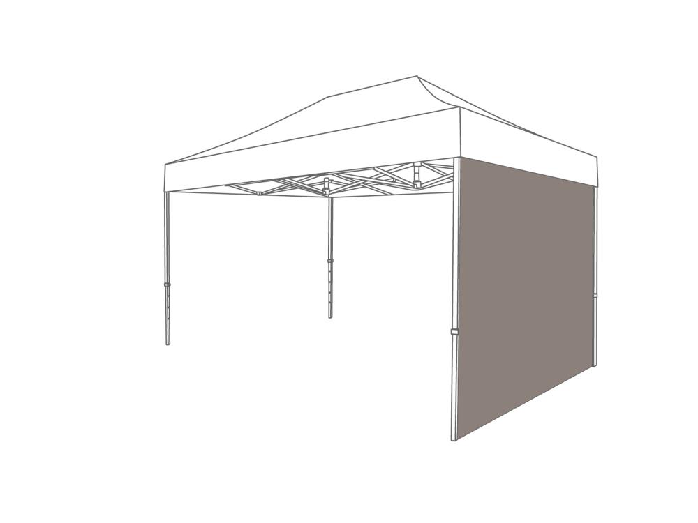 Faltzelt Seitenwand geschlossen - 2 m - Polyester Sand