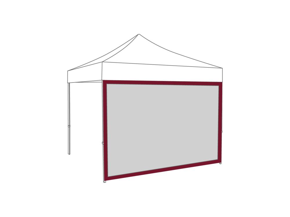 Faltzelt Seitenwand Panoramafenster - 4 m - Polyester Bordeaux