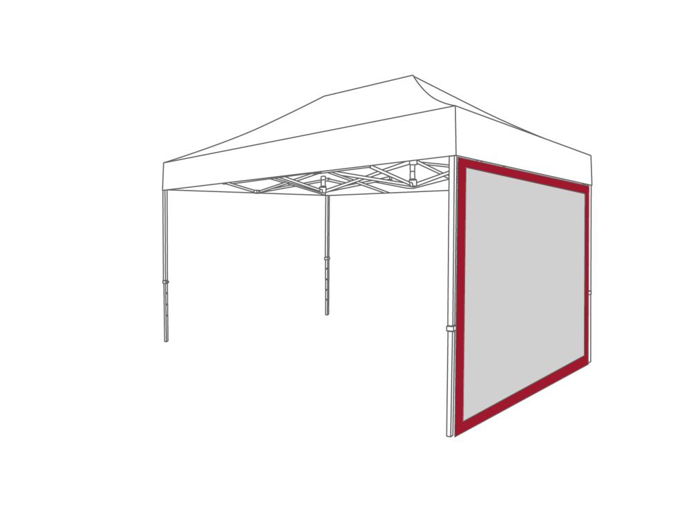 Faltzelt Seitenwand Panoramafenster - 2 m - Polyester Rot