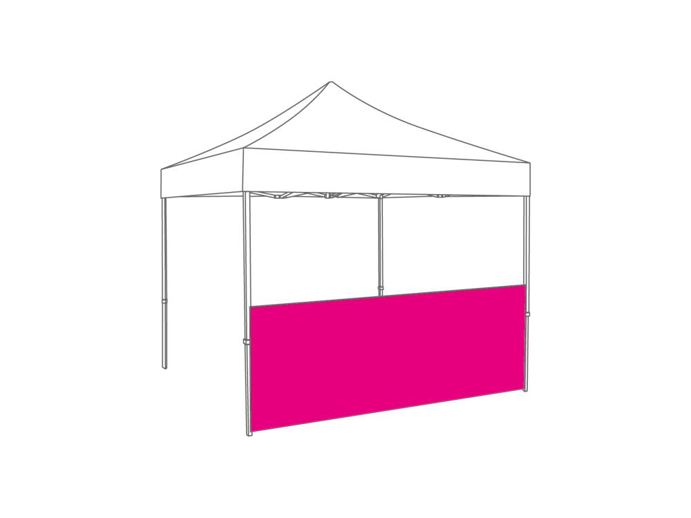Faltzelt Halbe Seitenwand - 4 m - Polyester Fluo rosa