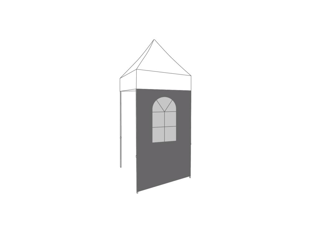 Folding tent Sidewall arched window - 1,5m - Polyester Anthracite