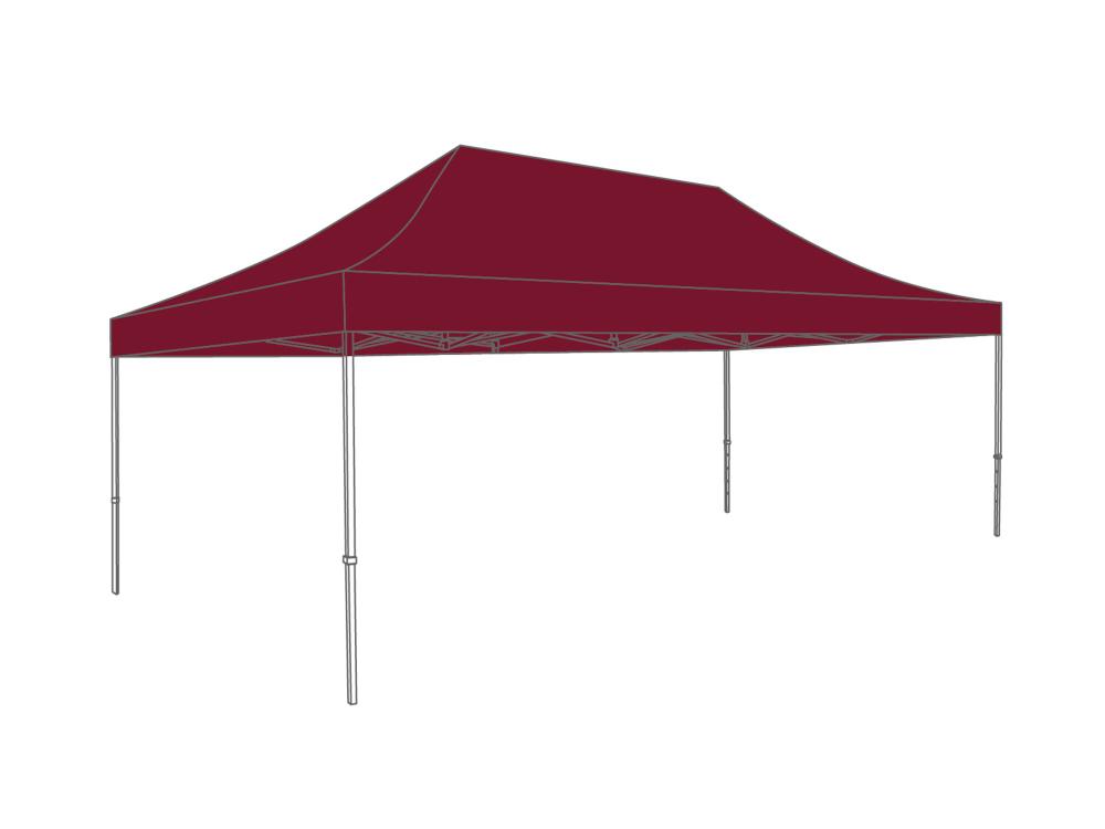 Tonnelle pliante Bâche de toit - 4x6m - Polyester Bordeaux