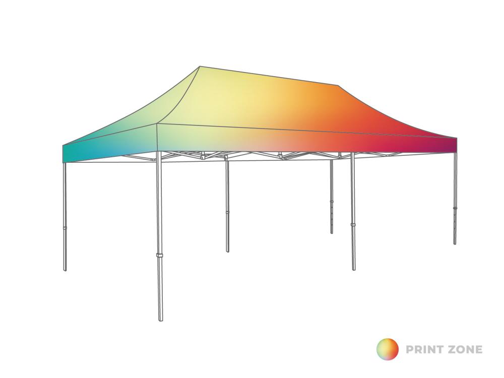 Techo - carpa plegable - 3x6m - PVC (mate) impreso