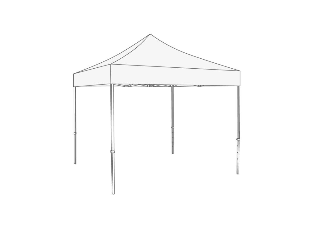 Tonnelle pliante Bâche de toit - 4x4m - Polyester Blanc