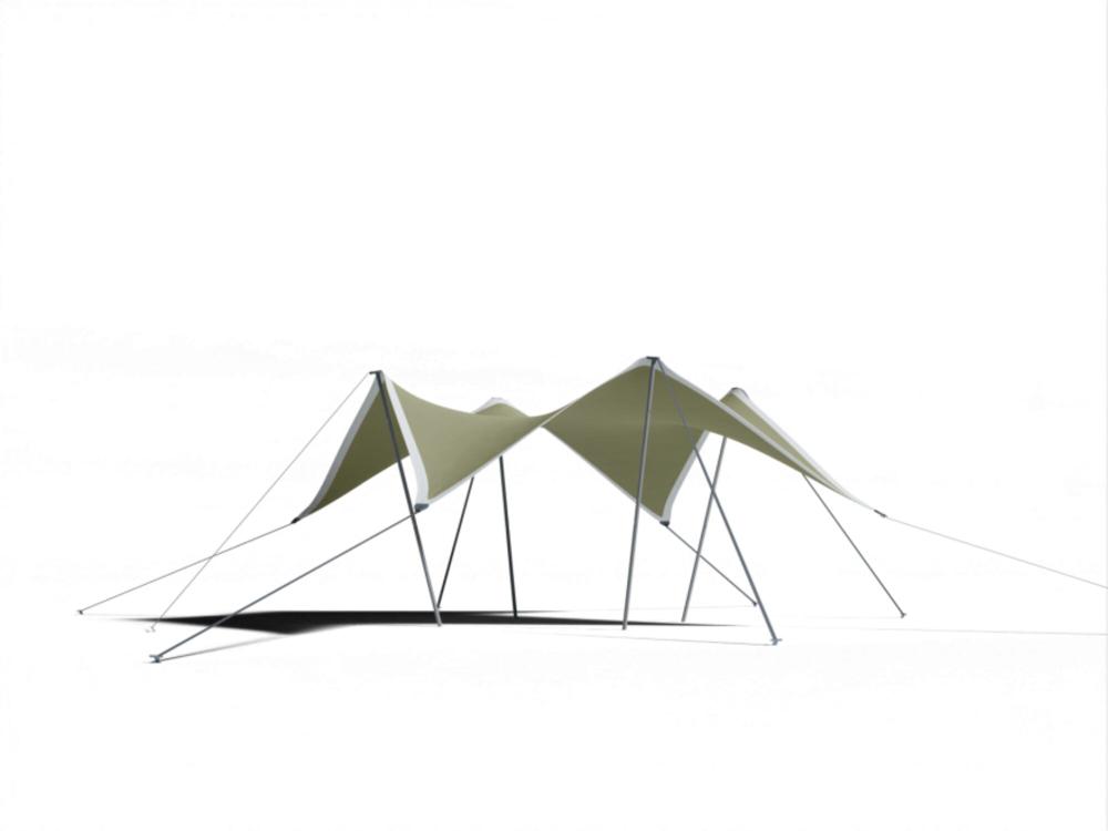 Easyflexx tente stretch avec kit pole alu Olive grove - 4,2 x 4,2 m Crocodile Camo