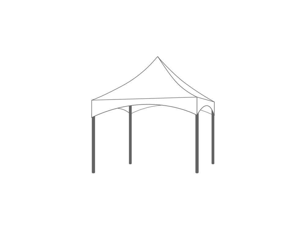 Pagodetent Dakzeil pagode 3 x 3 m wit