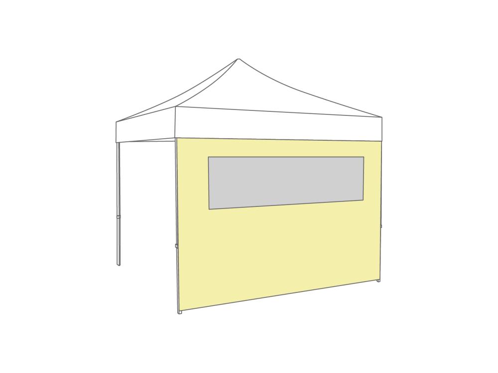 Faltzelt Seitenwand Fenster - 4 m - Polyester Elfenbein