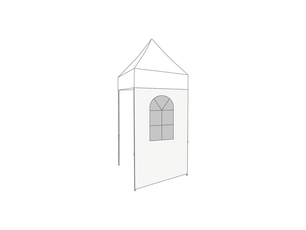 Faltzelt Seitenwand Bogenfenster - 1,5 m - Polyester Weiß