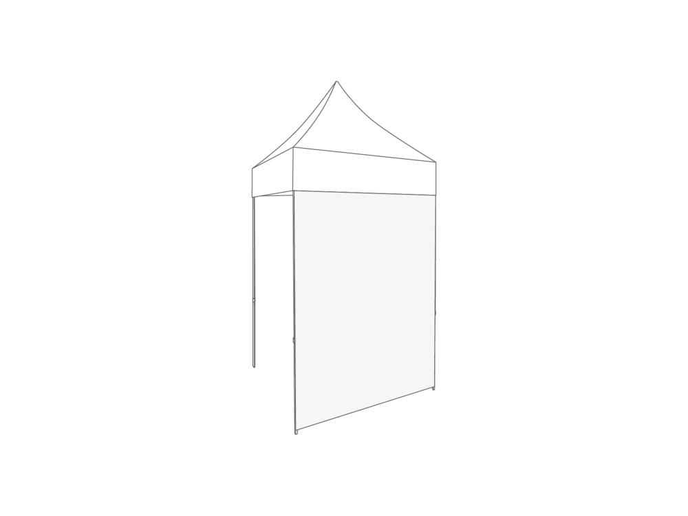 Faltzelt Seitenwand geschlossen - 1,5 m - Polyester Weiß