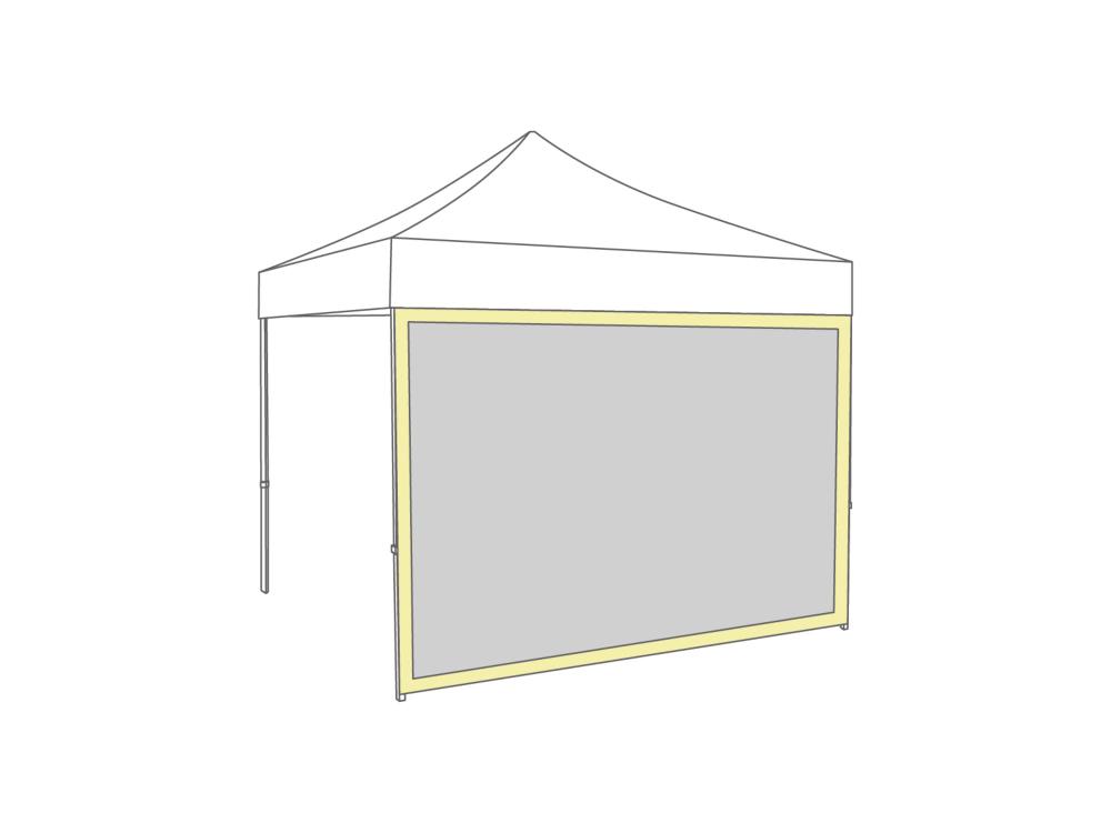 Faltzelt Seitenwand Panoramafenster - 4 m - Polyester Elfenbein