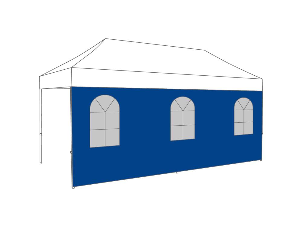 Tonnelle pliante Paroi latérale avec fenêtre en arche - 5m - Polyester Bleu clair