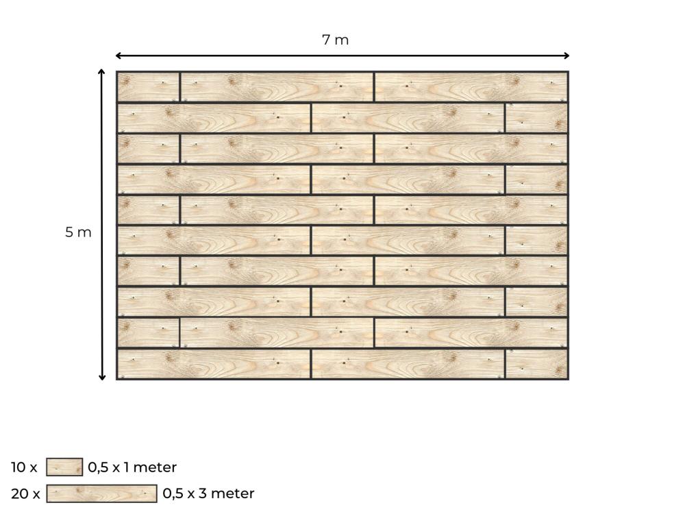 Complete vlondervloer voor Bonga stretchtent 6,5 m x 5 m
