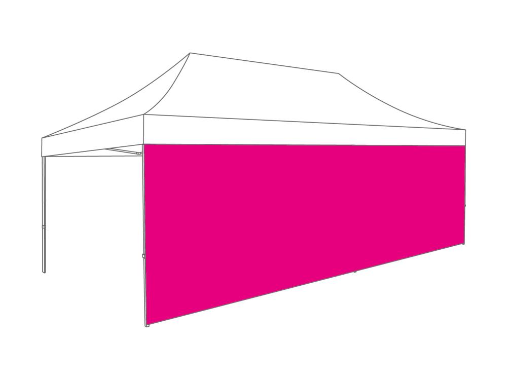 Faltzelt Seitenwand geschlossen - 8 m - Polyester Fluo rosa