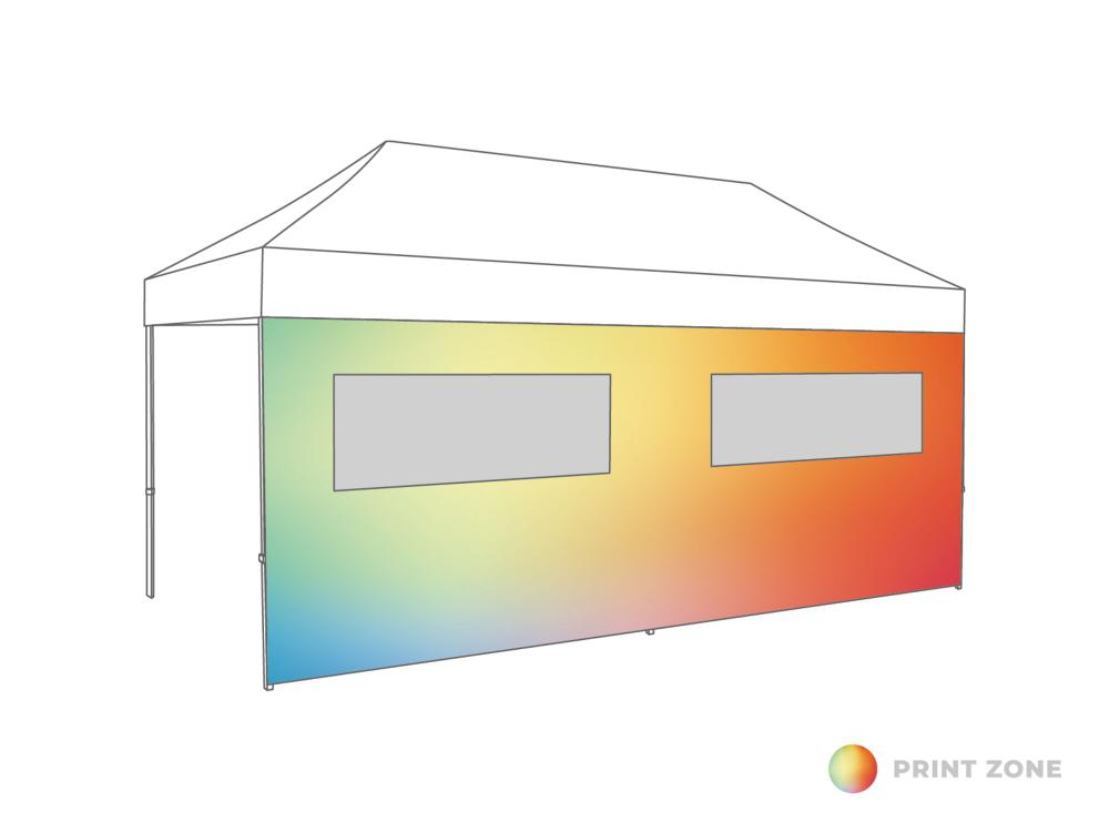 Faltzelt Seitenwand Fenster - 5 m - PVC light (matt) Print