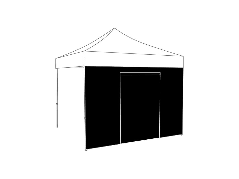 Faltzelt Seitenwand Tür - 3 m - Polyester Schwarz