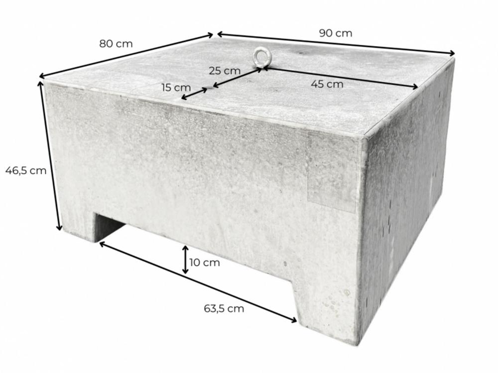Poids en béton - 650 kg (avec une boulon boulon à œil)
