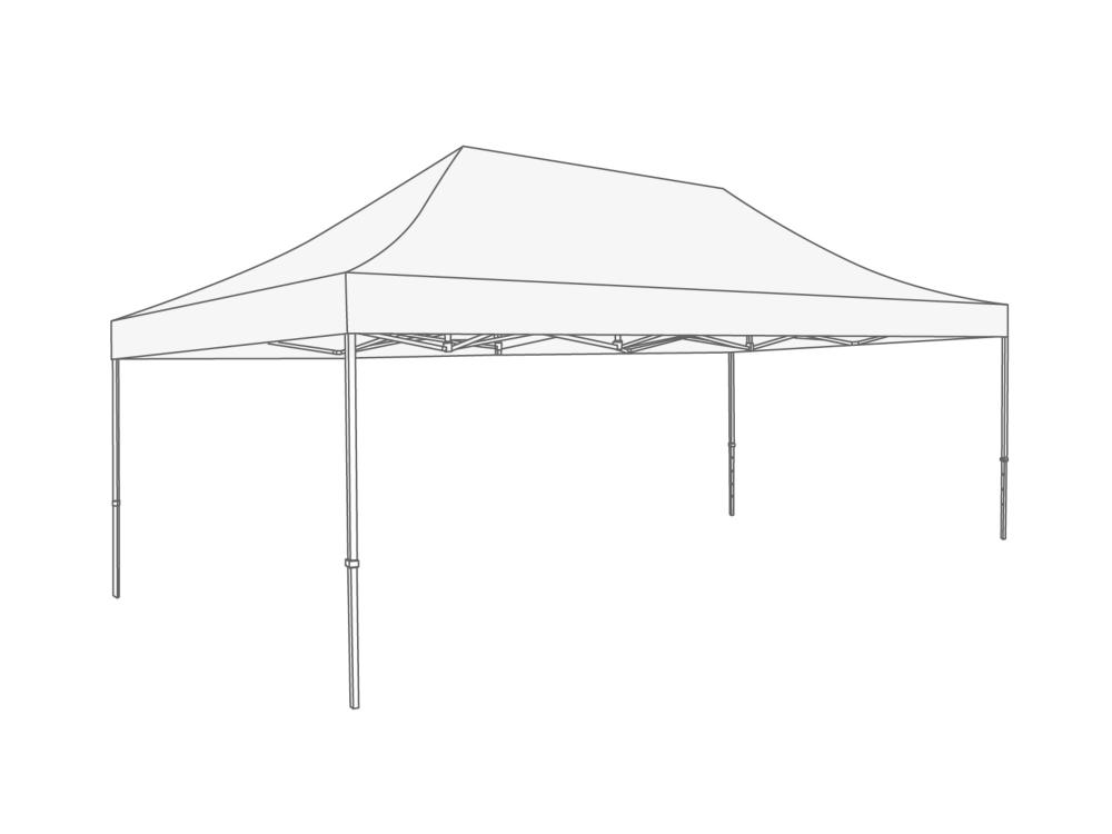 Tonnelle pliante Bâche de toit - 4x6m - Polyester Blanc