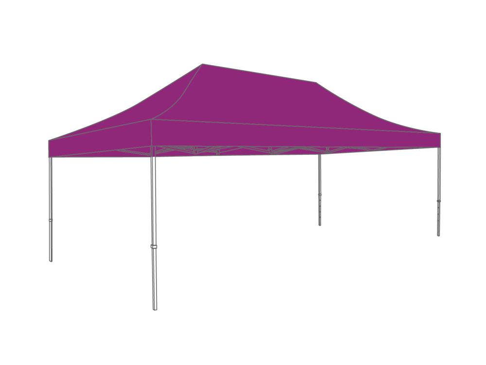 Faltzelt AluForce mit Dachplane - 4 x 6 m - Polyester Malve