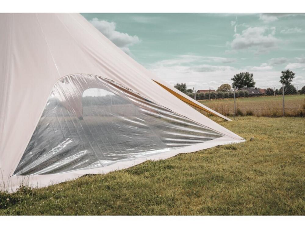 Sternzelt Stellar 9 textured - Seitenwand mit Panoramafenster 18 m Sand