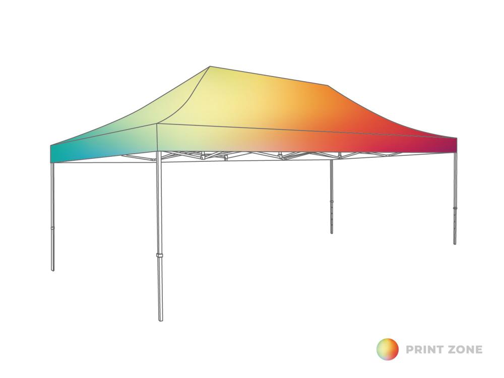Vouwtent Dakzeil - 4x6m - PVC (mat) bedrukt