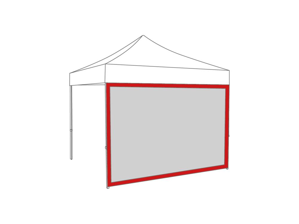 Tonnelle pliante Paroi latérale avec fenêtre panoramique - 3m - Polyester Tomato Red