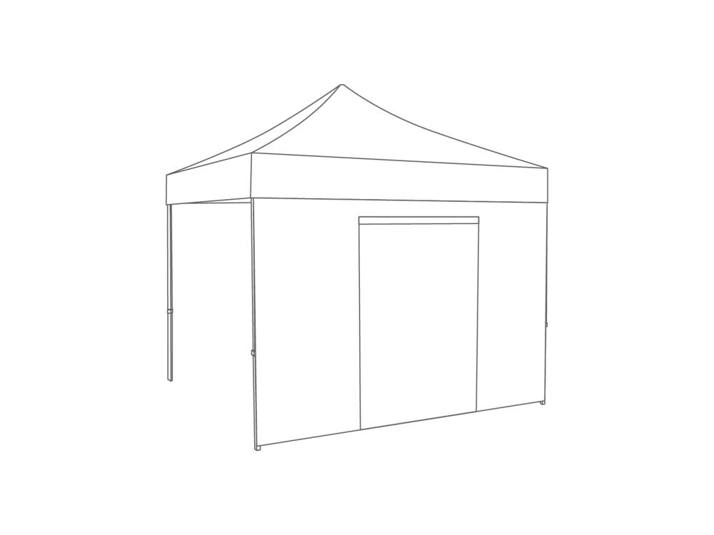 Vouwtent Zijwand deur - 4m - Polyester Wit