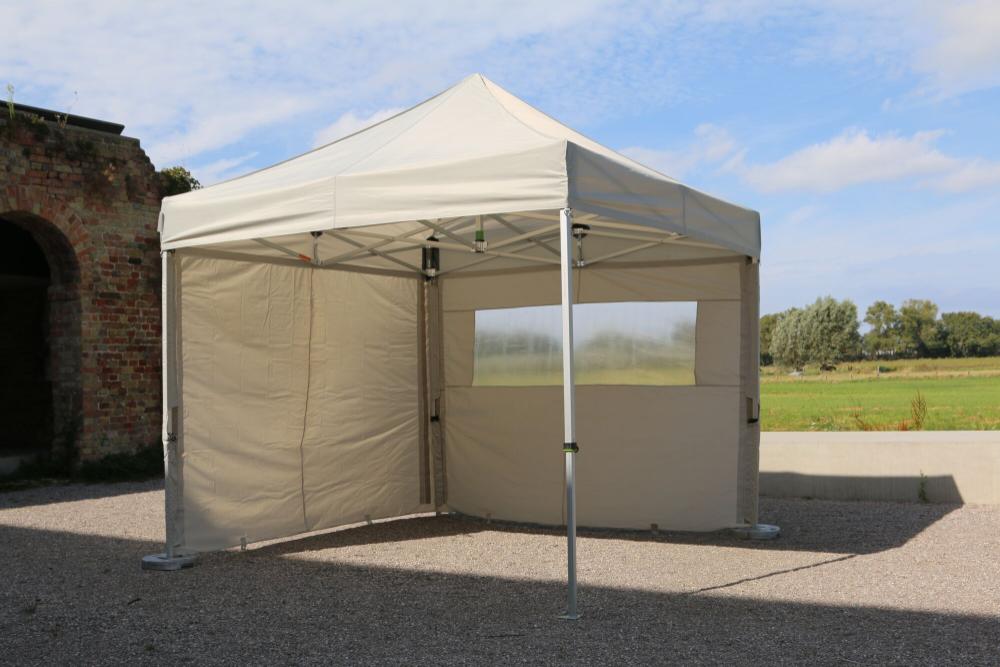 Faltzelt AluForce mit Dachplane - 3 x 3 m - Polyester Weiß