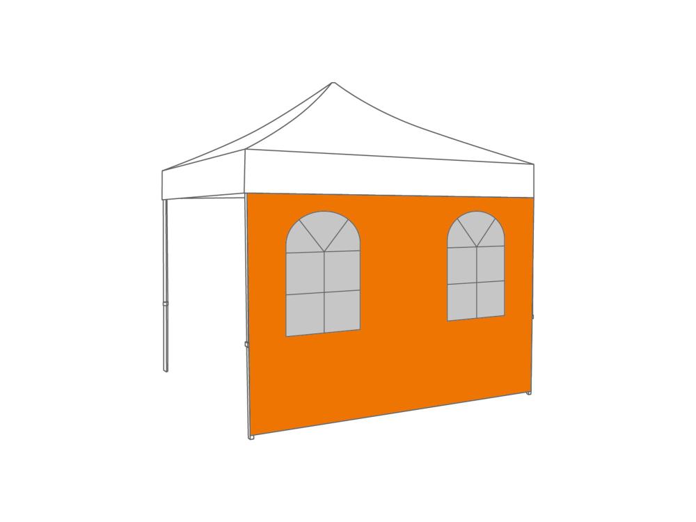 Faltzelt Seitenwand Bogenfenster - 3 m - Polyester Orange